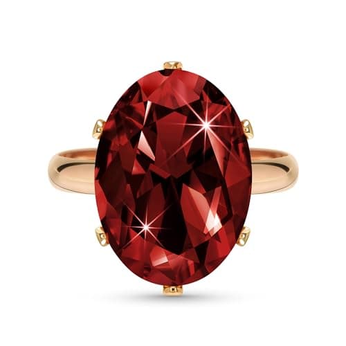Linawe Bague Ajustable en Diamant Synthétique Moissanite pour Femme, Grande Bague en Cuivre en Trois Nuances d'Or, Or Ro — Or rose,Januar