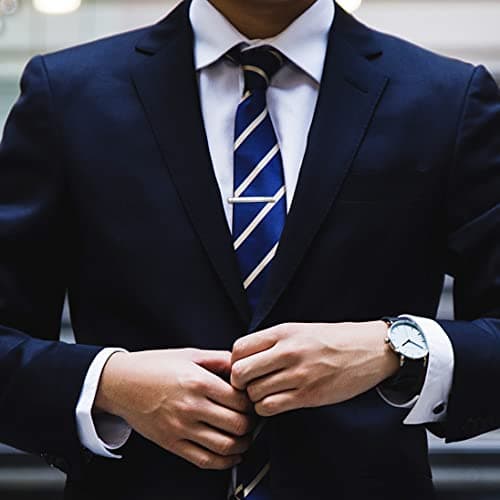 Adramata Pinces a Cravate Classique pour Homme Noir Doré avec Boîte Cadeau Mariage Business