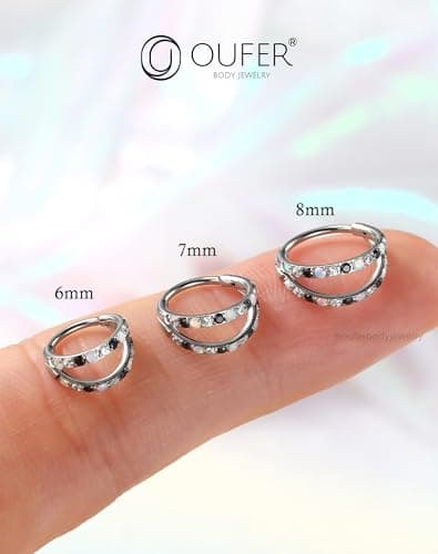 OUFER Anneaux de Piercage du Nez Polsés 20G Noeuds de Piercage 6/7/8mm Conch Hilux Tragéidas Daith Bagues de Cartilage C
