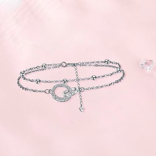Bracelet Bijoux en Argent Sterling 925 Femme Soeur Mignon Cadeaux d'Anniversaire biedant un Design Élégant et Élancé;cha