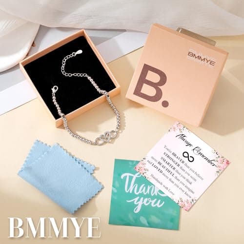 BMMYE Bracelet en Argent 925 Femme, Accessoire de Mode pour Femme, Bijou Zircon Cubique Éternel, Cadeau Parfait pour Fem