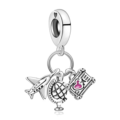 Amuefer 925 argent charms bracelet collier pendentif perles charmé papillons, amour, cadeaux pour mère anniversaire, tor — H-Bagaglio da viaggio aereo