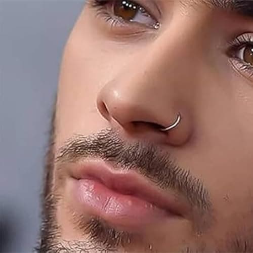 OQKAHIV Piercings Nez Anneau en Acier Chirurgical pour Femmes Hommes - 14 Pièces - Usage Sécuritaire et Hygiénique