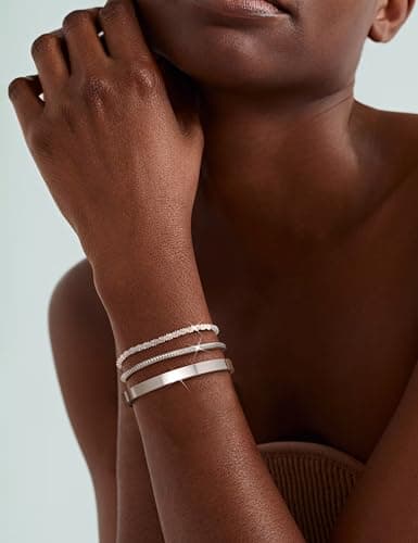 Adramata Argent 925 Reglables Empilables Femmes Bracelets Woman Bijou Valentine Cadeau Boite