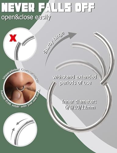 Accessoires de Piercing Adramata Helix et Cartilage 6-12mm 16G pour Hommes Femmes