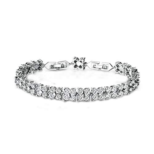 Bracelet Cristal Elément Carré Simple Plaqué Or Zircon Cubique pour Femme GULICX — Claire-1