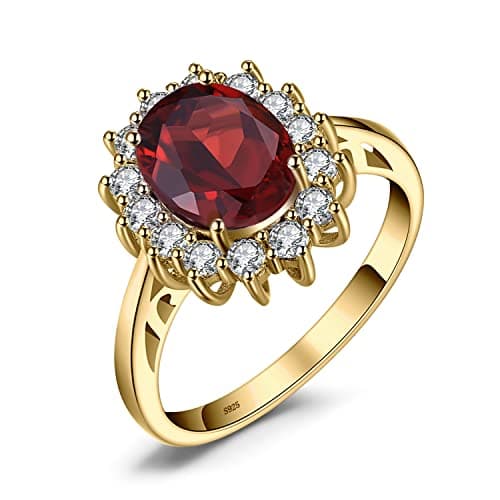 JewelryPalace Diana Princesse Améthyste Péridot Grenat Citrine Topaze Bague Argent 925 Or Jaune Or Rose Vintage Parure d — 5-2 Rouge Grenat Bague Plaqué Jaune Or