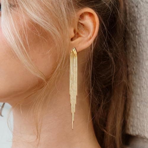 Adramata Boucles d'Oreilles Femme Or Hypoallergénique 18K Tige Acier Inoxydable Boucles d'Oreilles Femme Fantaisie Penda