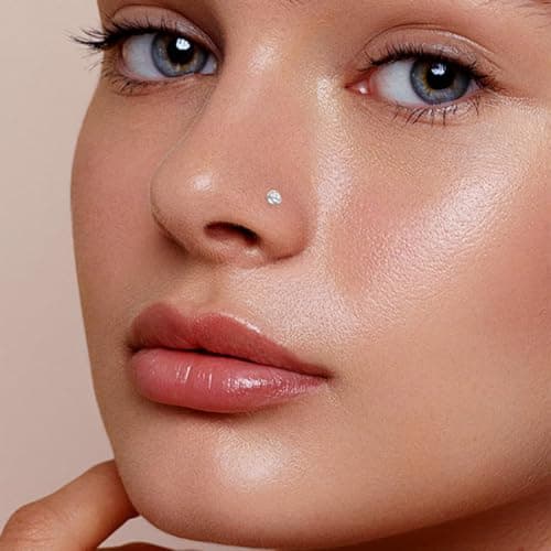 JEYORZY Piercing Nez 12 Pièces Acier Chirurgical Femme Homme, Bijoux Piercings Nez Argent Diamant