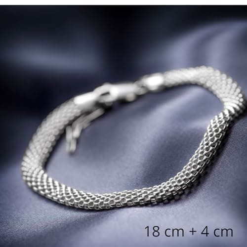 Bracelet Classique de Lilly Marie pour Femmes en Argent Sterling 925 Adaptable en Longueur avec Fermoir Mousqueton Mode