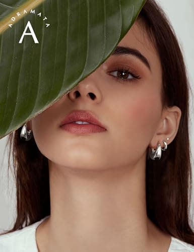 Adramata 9 Pièces Boucles d'Oreilles Femme Or 14K Plaquées Argent Clous Pendantes Helix Piercing Recycled Élégantes Stan