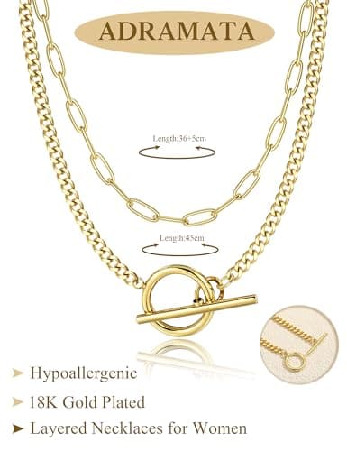 Colliers plaqué or 14K femme usetrendy fermoir toggle empiellables chaudrons cubains et paperclips hasNextSize