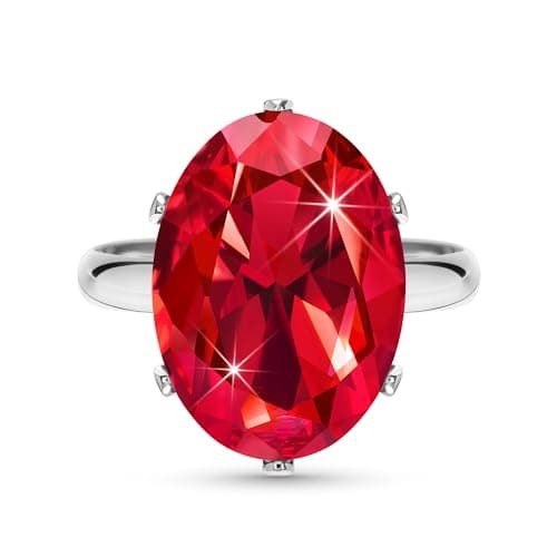 Linawe Bague Ajustable en Diamant Synthétique Moissanite pour Femme, Grande Bague en Cuivre en Trois Nuances d'Or, Or Ro — Argent,Juillet