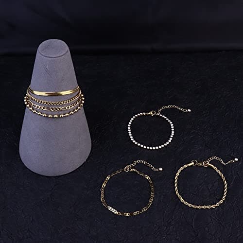 Bracelet Milacolato Chaîne Acier Inoxydable Argent Plaqué Or 18K Pour Femme Reglable Sportif et Élégant bijou Éco-conçu