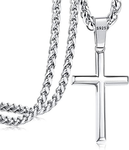 Collier Croix Adramata Homme Femme en Argent 925 et Acier Inoxydable Recycled | Standard 100