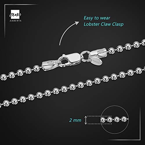 Amberta Bijoux - Bracelet en Argent 925 - Maille Boule Largeur 2 mm - Longueur 18-19 cm

Amberta Bijoux - Bijou Argent 9