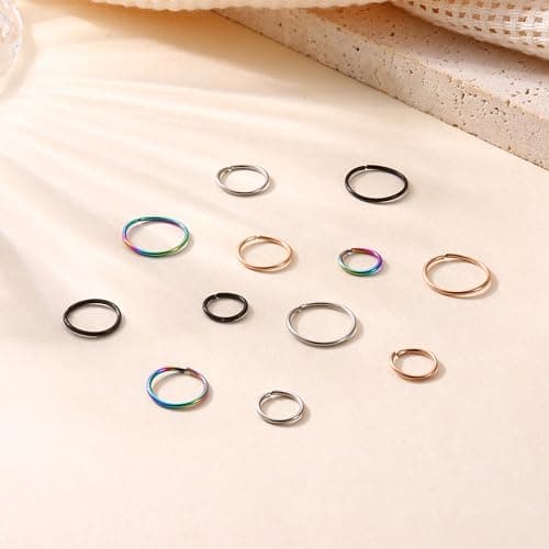 Chriscoco Piercing Nez Bijoux 36Pcs 18G 20G Acier Chirurgical Opale CZ Anneau Nez pour Femmes Hommes Disponibles