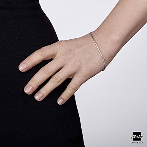 Amberta Bijoux - Bracelet en argent 925 - Chaîne maille serpent - Largeur 1,9 mm - Longueur 18/19/20 cm - AccessoireMode