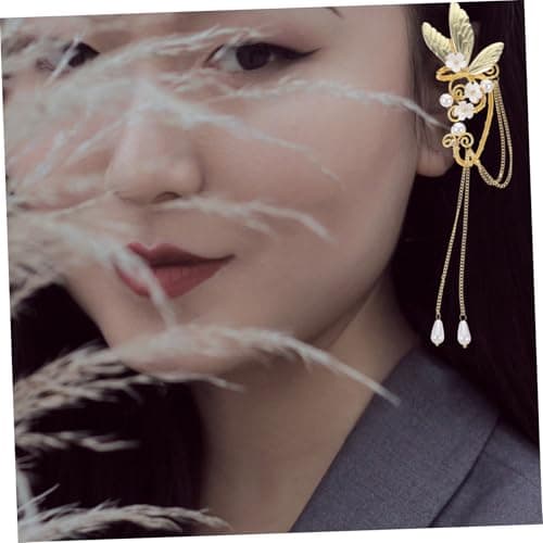 iplusmile Élégantes Boucles d'oreilles Ailes Longues Avec Franges Dorées pour Femmes Confortables et Idéales Pour Fêtes