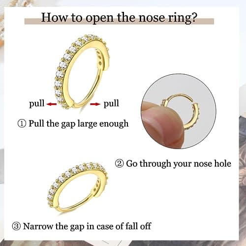Anneaux de Nez Adramata Or 14k Piercings Ronds Bijoux Recyclés