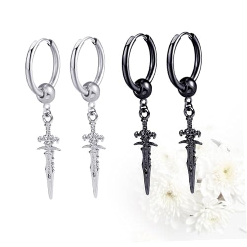 CALLARON Pendentif d'Oreille Boucle d'Oreille Homme - Personnalité & Couple - 8 Pièces - Flèche Bruyante