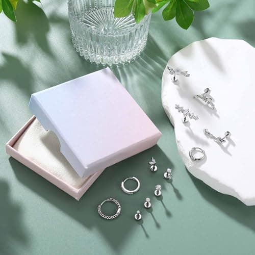 Adramata Piercing Or Argent Femme Oreille Piercing Helix Boucles d'Oreilles 12Pcs Acier Inoxydable Recycled Claim Standa