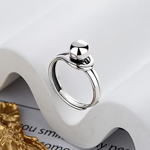 IMINI Bague ouverte en argent sterling 925 - Minimaliste et réglable - Pour femme - Idéale pour cadeau d'anniversaire ou