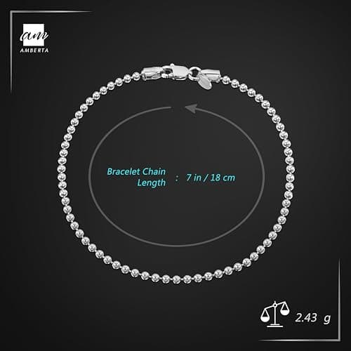 Amberta Bijoux - Bracelet en Argent 925 - Maille Boule Largeur 2 mm - Longueur 18-19 cm

Amberta Bijoux - Bijou Argent 9