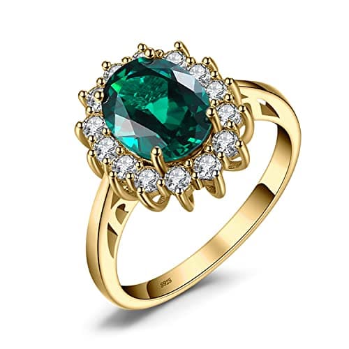 JewelryPalace Diana Princesse Améthyste Péridot Grenat Citrine Topaze Bague Argent 925 Or Jaune Or Rose Vintage Parure d — 2-2 Vert Émeraude Bague Plaqué Jaune Or
