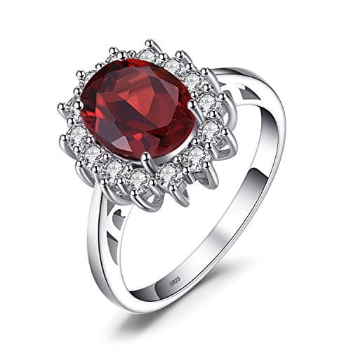 JewelryPalace Diana Princesse Améthyste Péridot Grenat Citrine Topaze Bague Argent 925 Or Jaune Or Rose Vintage Parure d — 5-1 Rouge Grenat Argent Bague