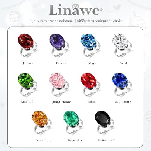 Linawe Bague Ajustable en Diamant Synthétique Moissanite pour Femme, Grande Bague en Cuivre en Trois Nuances d'Or, Or Ro