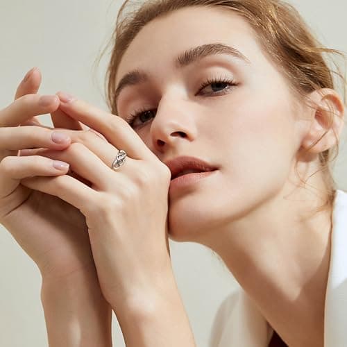 ALEXCRAFT Bague Argent 925 Femme Élégante et Hypoallergénique, Bague Infini Zircone Réglable pour Fille, Mère et Copine