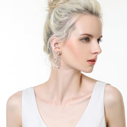 Adramata Boucles d'Oreilles Pendantes Grand Goutte Cristal Forme Aile Strass Femme Mariage Fantaisie Recycled_standard_1