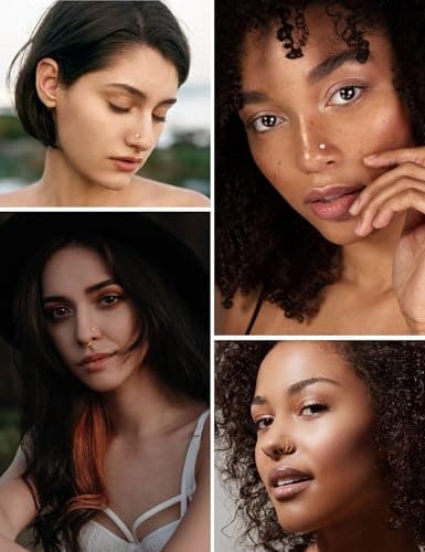 Adramata Or 14K Piercing Nez Acier Chirurgical Anneaux pour Hommes Femmes Hypoallergénique Anneau de Nez 20G Coeur Pierc