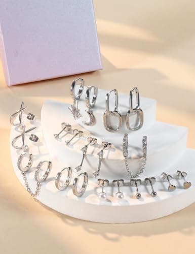 Adramata Boucles d'Oreilles Femme Acier Inoxydable Or Argent Helix Tragus Piercing Soldes