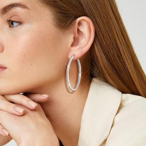 Adramata Creoles Acier Inoxydable Or Plaqué Boucles D'Oreilles Femme Recyclées 50mm Standard 100
