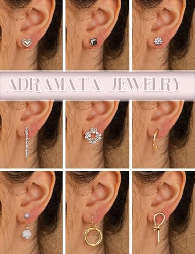Adramata Longues Gland Boucles d'Oreilles Pendantes pour Femme Or Argent CZ Perle 90 Paires Lot Recycled Claim Standard