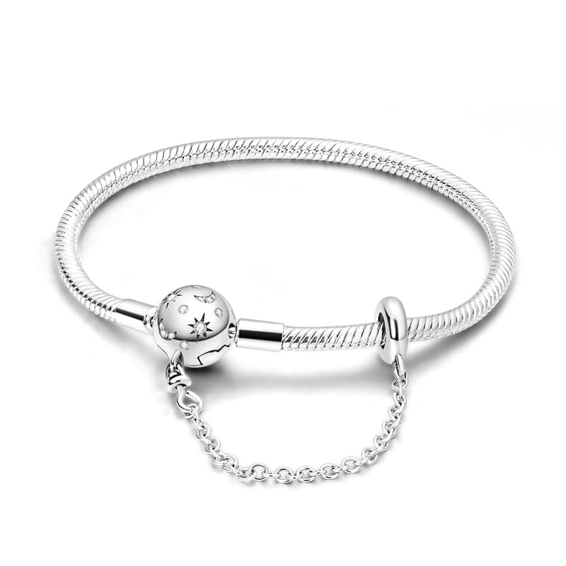 Bracelet en argent sterling 925 femme avec fermoir coeur Saint Valentin CMB051 — KJB023