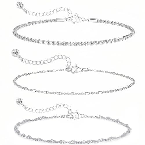 Bracelet ZEPIQOR Argent Sterling 925 Femmes Réglable Empilable Bijoux pour Femmes Filles