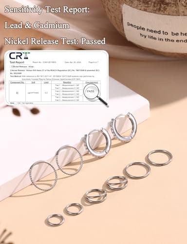 Adramata 10 Pièces Anneaux de Nez en Acier Chirurgical pour Homme et Femme - 16G/18G - Or et Argent
