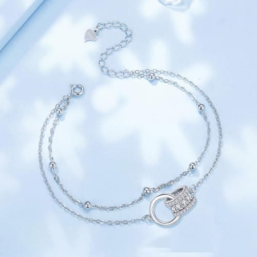 Arrebol Bracelet Femme Argent Sterling 925 Original Cadeau Noël pour Femmes Épouse Mère Réglable