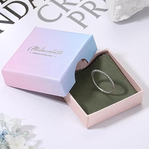 Bague en argent sterling 925 torsadée blancheplat de Milacolato pour femmes et filles, bague de fiançailles torsadée en