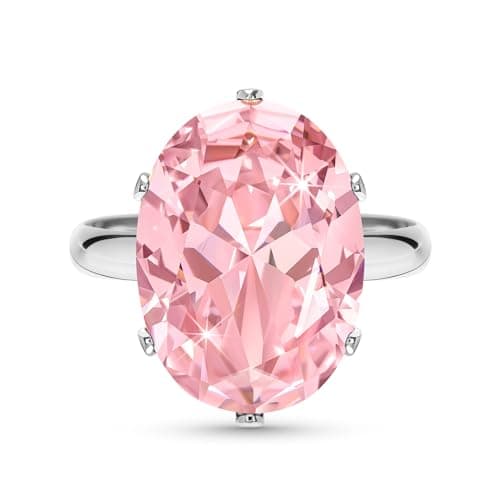 Linawe Bague Ajustable en Diamant Synthétique Moissanite pour Femme, Grande Bague en Cuivre en Trois Nuances d'Or, Or Ro — Argent,Octobre