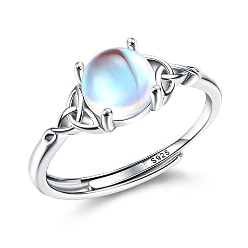 Milacolato Bague Triangle Celtique Pour Femme Adjustables Argent 925 Ovale Rond Coeur Zirconium Bague Bijoux Recyclée Ca — Forme ronde