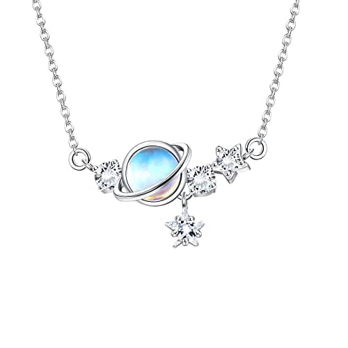 Collier Adramata Argent 925 Pierre de Lune Femme - Chaîne Cadeau Fête des Mères, Amie, Anniversaire Éco-responsable 100%