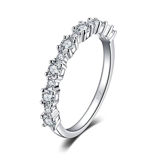 JewelryPalace Éternité Rond Zircone Cubique Bague Pour Femme Épouse Bague de Fiançailles Bijoux Anniversaire, Argent 925
