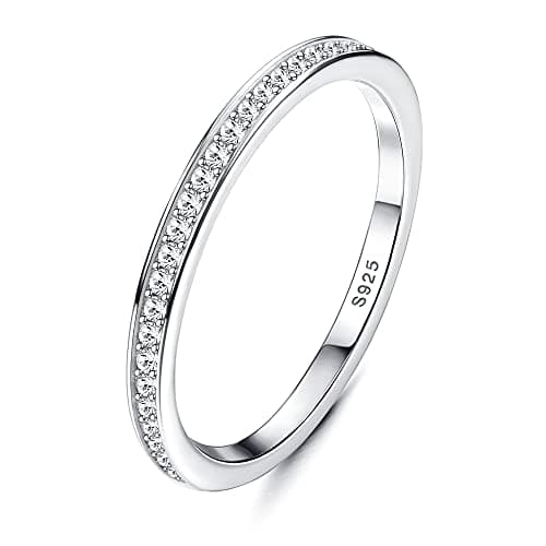 Bague Adramata Femme Argent 925 Zircone Cubique, Bijou Fiançailles Mariage Anniversaire 49-61.5 Recycled 100 Standard