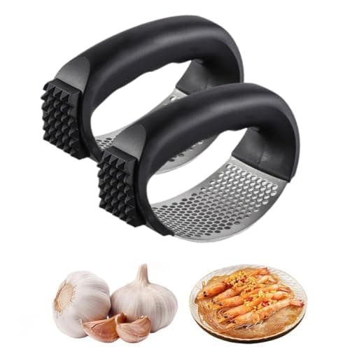Presse-ail inoxydable nouveau style pour cuisine, ustensile manuel portable des ménagers, écraser l'ail facilement (2 pi