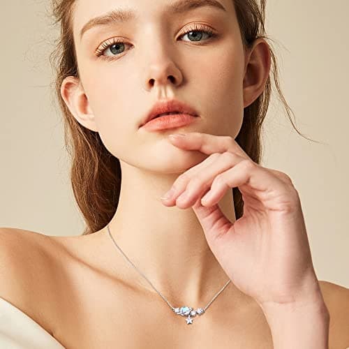 Collier Adramata Argent 925 Pierre de Lune Femme - Chaîne Cadeau Fête des Mères, Amie, Anniversaire Éco-responsable 100%