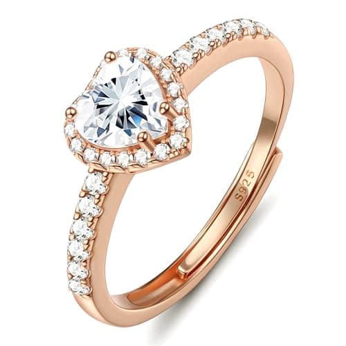 Bague Coeur Or Argent Rose Zircone Chriscoco Femme — Or Rose